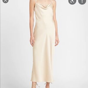 SATIN COWL NECK MAXI SLIP DRESS